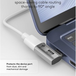 GOOBAY αντάπτορας USB-C 74441, γωνιακός 90°, USB4, 240W, 40Gbps, 8K, γκρι