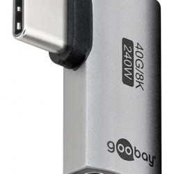 GOOBAY αντάπτορας USB-C 74441, γωνιακός 90°, USB4, 240W, 40Gbps, 8K, γκρι