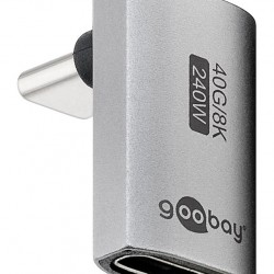 GOOBAY αντάπτορας USB-C 74442, γωνιακός 90°, USB4, 240W, 40Gbps, 8K, γκρι