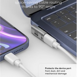 GOOBAY αντάπτορας USB-C 74443, γωνιακός 90°, USB4, 240W, 40Gbps, 8K, γκρι