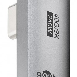 GOOBAY αντάπτορας USB-C 74443, γωνιακός 90°, USB4, 240W, 40Gbps, 8K, γκρι