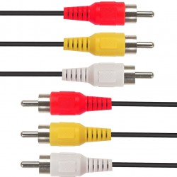 CABLETIME καλώδιο ήχου 3x RCA σε 3x RCA AV240-33N, 1.5m, μαύρο