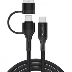 POWERTECH καλώδιο USB & USB-C σε USB-C PTR-0158, PD 60W, copper, 1.5m, μαύρο