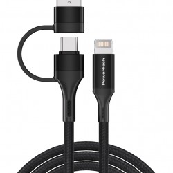 POWERTECH καλώδιο USB & USB-C σε Lightning PTR-0159, PD 27W, copper, 1.5m, μαύρο