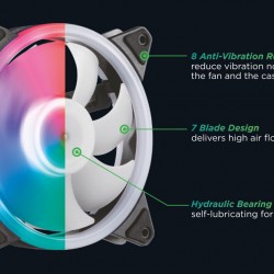 POWERTECH ανεμιστήρας PT-1284 για PC, LED RGB, 120mm, 1200RPM