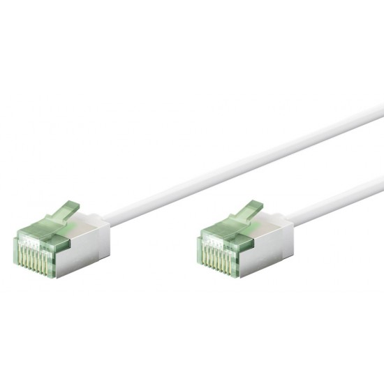 GOOBAY καλώδιο δικτύου 74358, CAT 8.1 U/FTP, ultra slim, copper, 40Gbps, 0.25m, λευκό