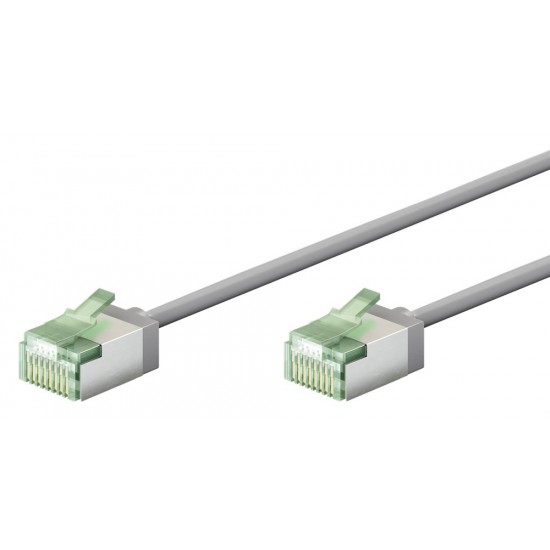 GOOBAY καλώδιο δικτύου 74344, CAT 8.1 U/FTP, ultra slim, copper, 40Gbps, 0.25m, γκρι