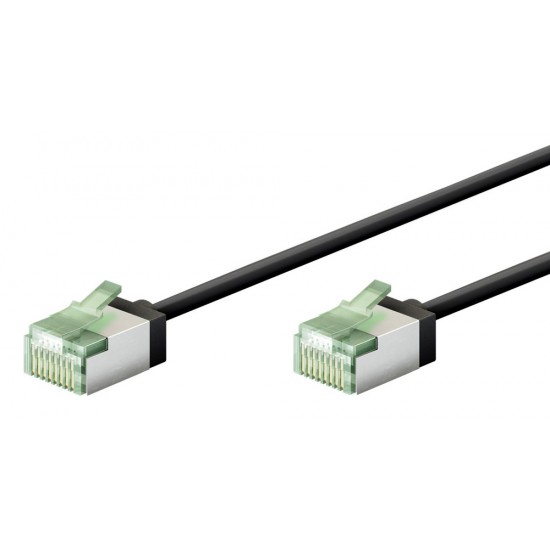 GOOBAY καλώδιο δικτύου 74352, CAT 8.1 U/FTP, ultra slim, copper, 40Gbps, 0.50m, μαύρο