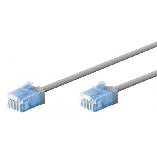 GOOBAY καλώδιο δικτύου 74223, CAT 6A U/UTP, ultra slim, copper, 500MHz, 2m, γκρι