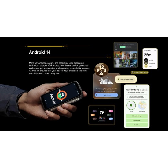 ULEFONE smartphone Armor Mini 20T Pro, 4.7", 8/256GB, 5G, 6200mAh, IP68/IP69K, μαύρο