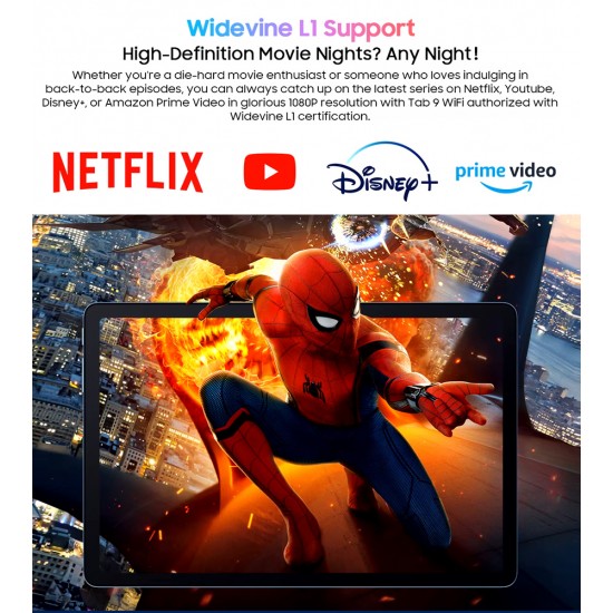 BLACKVIEW tablet Tab 9 WiFi, 11", 6/256GB, Android 14, 8200mAh, γκρι
