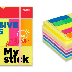MP αυτοκόλλητα χαρτάκια σημειώσεων PN191, 75x75mm, χρωματιστά, 400+100τμχ