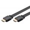 GOOBAY καλώδιο HDMI 2.0 61277, Ethernet flat, 4K/60Hz 18 Gbps, 1m, μαύρο
