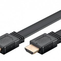 GOOBAY καλώδιο HDMI 2.0 61278, Ethernet flat 4K/60Hz 18 Gbps 1.5m, μαύρο