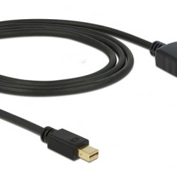 DELOCK καλώδιο mini DisplayPort σε DisplayPort 82698, 4K/60Hz, 21.6 Gbps, 1m, μαύρο