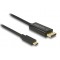 DELOCK καλώδιο USB-C σε DisplayPort 85257, DP Alt Mode, 4K/60Hz, 3m, μαύρο