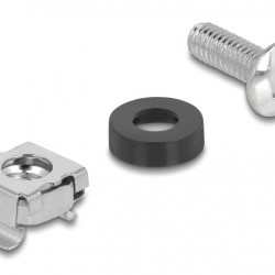 DELOCK σετ βίδες με παξιμάδια 42432 για rack, M6/16mm, ασημί, 100τμχ