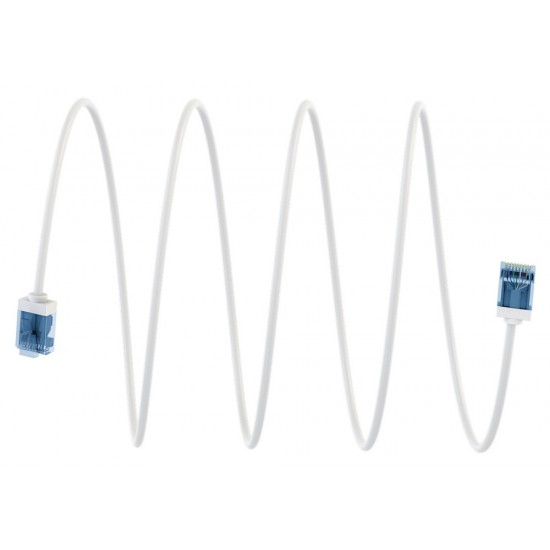 GOOBAY καλώδιο δικτύου 74284, CAT 6A U/UTP, ultra slim, copper, 500MHz, 0.25m, λευκό