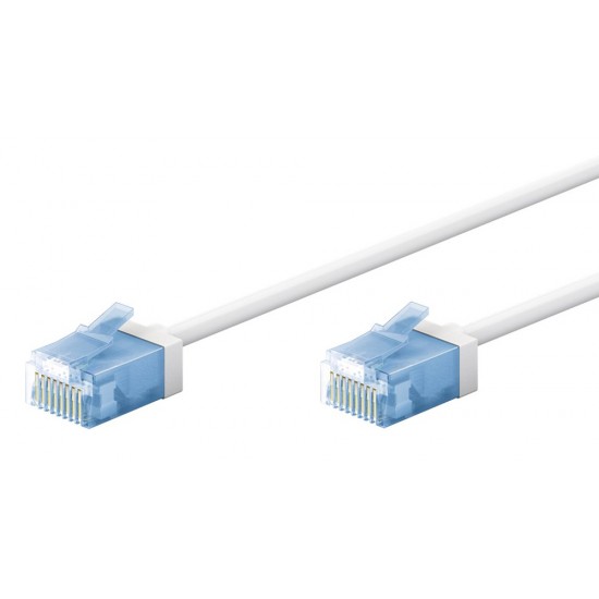 GOOBAY καλώδιο δικτύου 74286, CAT 6A U/UTP, ultra slim, copper, 500MHz, 1m, λευκό