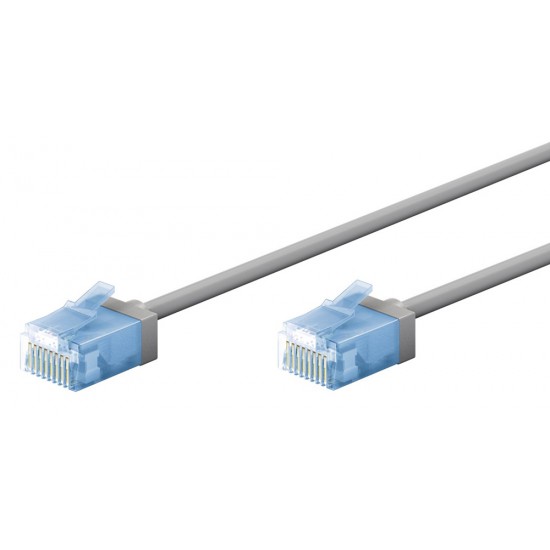 GOOBAY καλώδιο δικτύου 74220, CAT 6A U/UTP, ultra slim, copper, 500MHz, 0.25m, γκρι