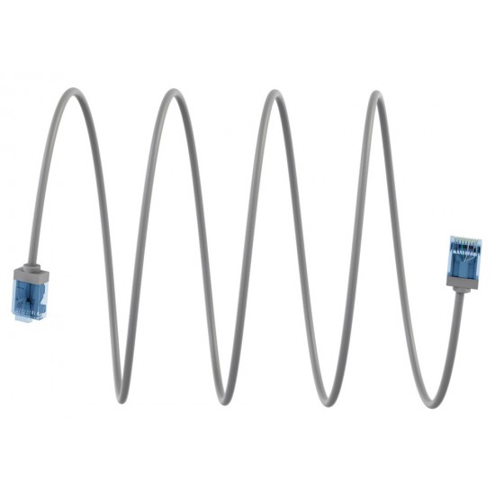 GOOBAY καλώδιο δικτύου 74221, CAT 6A U/UTP, ultra slim, copper, 500MHz, 0.5m, γκρι