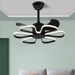 POWERTECH ανεμιστήρας οροφής HLL-0174 με LED φως, 96W, Φ55x35cm, μαύρος