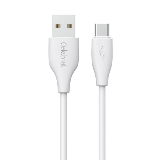 CELEBRAT καλώδιο USB-C σε USB CB-31A, 3A, 480Mbps, 1m, λευκό