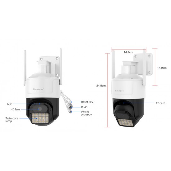 VSTARCAM smart κάμερα CS610Q, 4K/8MP, WiFi, PTZ, SD, IP66