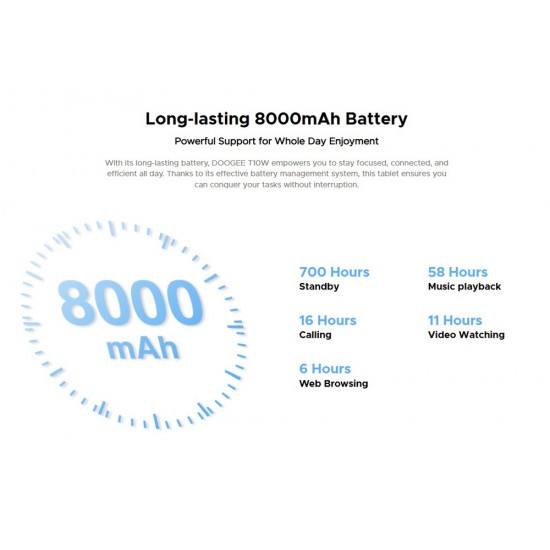 DOOGEE tablet T10W, 10.1", 4/128GB, 4G, Android 14, 8000mAh, μαύρο