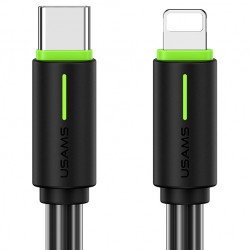 USAMS καλώδιο Lightning σε USB-C US-SJ735, 30W, 480Mbps, 1m, μαύρο