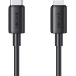 USAMS καλώδιο Lightning σε USB-C US-SJ712, 30W, 480Mbps, 1m, μαύρο