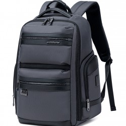 ARCTIC HUNTER τσάντα πλάτης B00682 με θήκη laptop 15.6", USB, λουκέτο TSA, 23.5L, γκρι