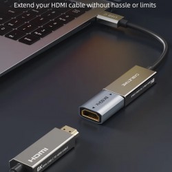 CABLETIME αντάπτορας HDMI CT-HEF8K-AG, 8K/60Hz, 4K/120Hz, 48 Gbps, γκρι