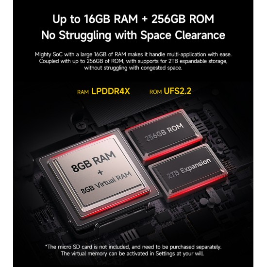 ULEFONE smartphone Armor Mini 20, 4.7", 8/256GB, 4G, 6200mAh, IP68/IP69K, μαύρο
