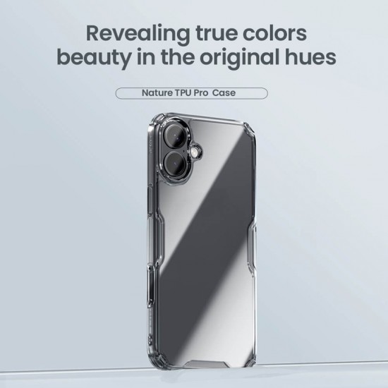 NILLKIN θήκη Nature TPU Pro για iPhone 16, διάφανη-μπλε