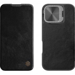 NILLKIN θήκη Qin Prop Leather για iPhone 16, δερμάτινη, μαύρη