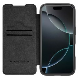 NILLKIN θήκη Qin Prop Leather για iPhone 16 Pro Max, δερμάτινη, μαύρη