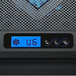 POWERTECH βάση & ψύξη laptop PT-1346, έως 15.6", 2x 125mm LED fan, μαύρη