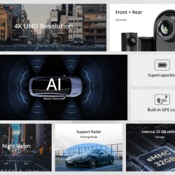 DDPAI smart σετ καμερών αυτοκινήτου N5 Dual, 4K/1080p, WiFi/Bluetooth, GPS