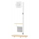 BRATECK βάση τηλεόρασης δαπέδου FS54-22T-02W, 17-43", έως 15kg, με ράφι & ροδάκια, λευκή