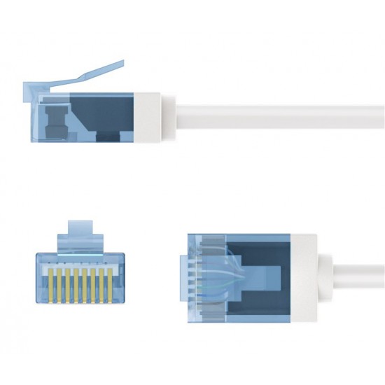 GOOBAY καλώδιο δικτύου 74287, CAT 6A U/UTP, ultra slim, copper, 500MHz, 2m, λευκό