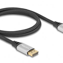 DELOCK καλώδιο DisplayPort 2.1 80633, 16K/60Hz, 40 Gbps, 1m, μαύρο