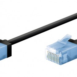 GOOBAY καλώδιο δικτύου 74232, CAT 6A U/UTP, ultra slim, copper, 500MHz, 0.50m, μαύρο