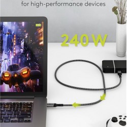 GOOBAY καλώδιο USB-C 74212, USB4, 240W, 40Gbps, 8K/60Hz, 1.5m, γκρι