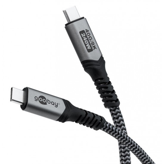 GOOBAY καλώδιο USB-C 74212, USB4, 240W, 40Gbps, 8K/60Hz, 1.5m, γκρι