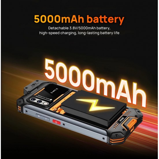 UNIWA smartphone W999, 6.3", 8/128GB , ηχείο 2W, Atex Zone 2, IP68, μαύρο