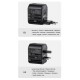 USAMS φορτιστής/αντάπτορας πρίζας US-CC179, USB-C & 2x USB, universal, 20W, μαύρος