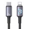 USAMS καλώδιο Lightning σε USB-C SJ753, 30W, 480Mbps, 1.2m, μαύρο