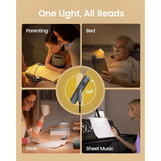 GLOCUSENT LED φακός διαβάσματος GLCSNTA2401, επαναφορτιζόμενος, έως 60lm, γκρι