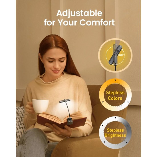 GLOCUSENT LED φακός διαβάσματος GLCSNTA2401, επαναφορτιζόμενος, έως 60lm, γκρι